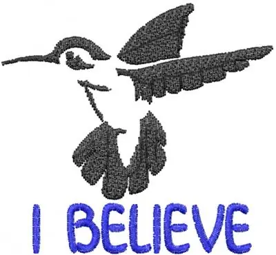 I Believe Hummingbird Embroidery Design Super Sale