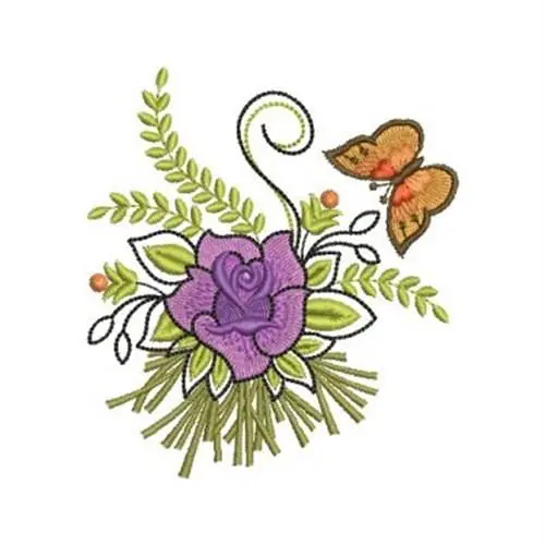 Artistic Rose Butterfly Embroidery Design Special Offer