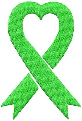 Today Only Green Heart Ribbon Embroidery Design