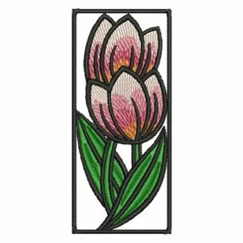 Outlined Tulips Embroidery Design Wholesale