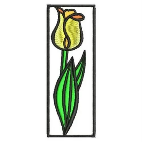 No Minimum Order Decorative Yellow Tulip Embroidery Design