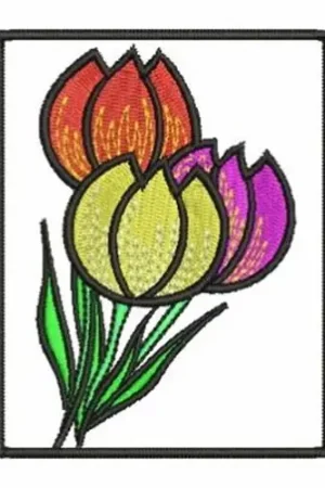 Abstract Tulips Embroidery Design Save Now