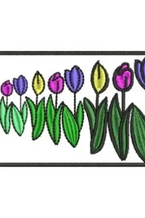Buy Online Row of Tulips Embroidery Design