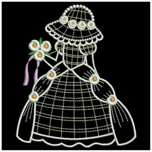 Sunbonnet Bride Embroidery Design Special Offer