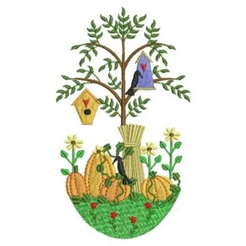 Country Scene Ellipse Embroidery Design Best Price