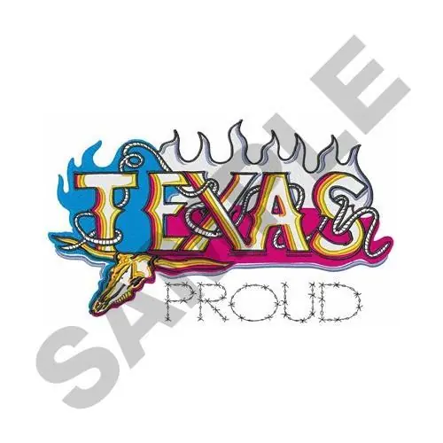 Texas Proud Embroidery Design Wholesale