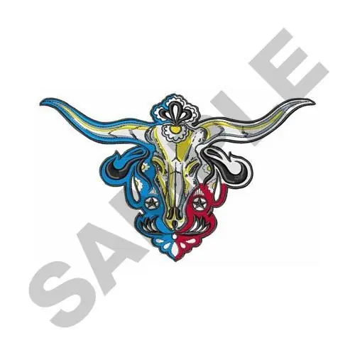 Factory Price Texas Longhorn Embroidery Design