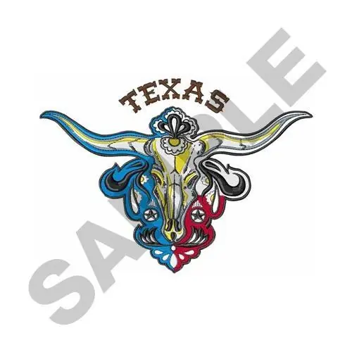 Texas Flag Longhorn Embroidery Design Best Choice