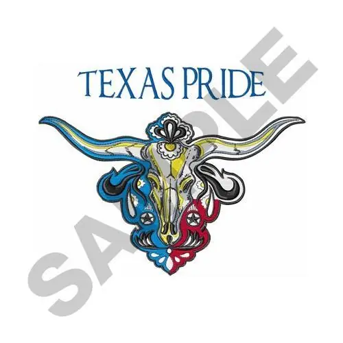 Texas Pride Embroidery Design Brand New
