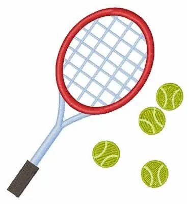Worldwide Shipping Racquet & Balls Embroidery Design
