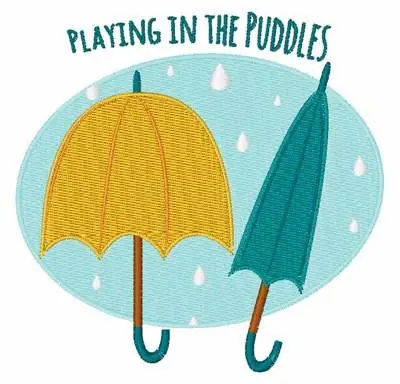 Final Sale Playing in Puddles Embroidery Design