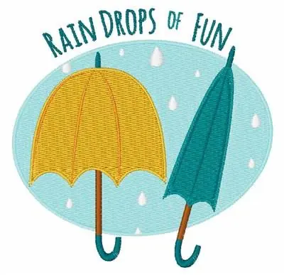 Hassle-Free Returns Rain Drops of Fun Embroidery Design