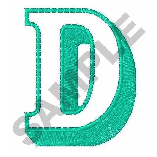 Genuine Open Shadow Font D Embroidery Design