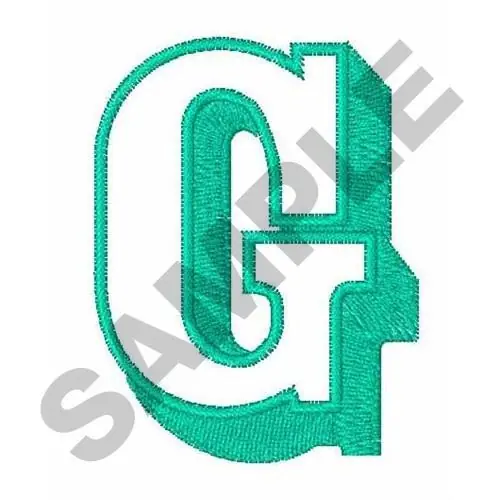 Last Chance Open Shadow Font G Embroidery Design