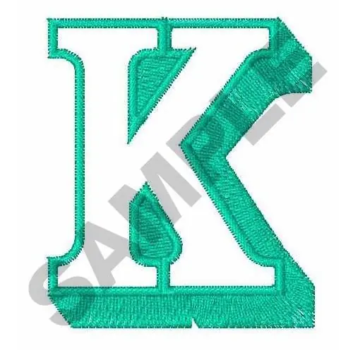 Weekend Sale Open Shadow Font K Embroidery Design