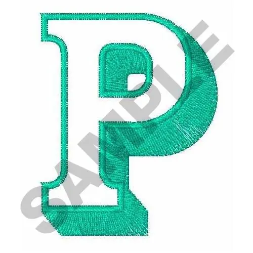 Open Shadow Font P Embroidery Design Sale