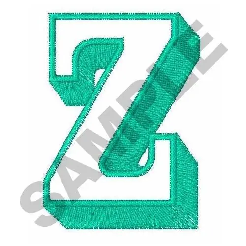 Certified Open Shadow Font Z Embroidery Design