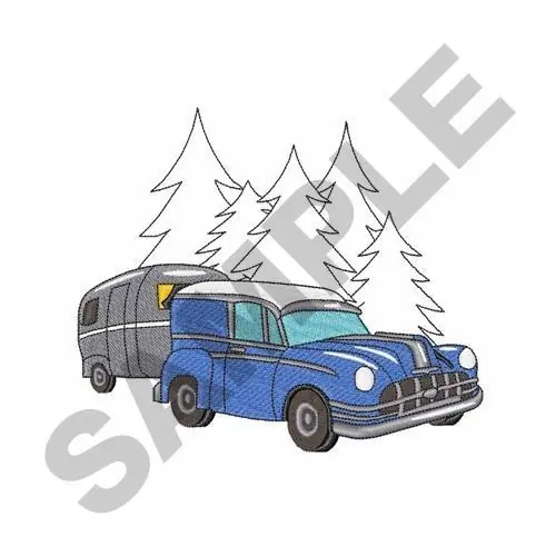 Vintage Camping Embroidery Design Express Delivery
