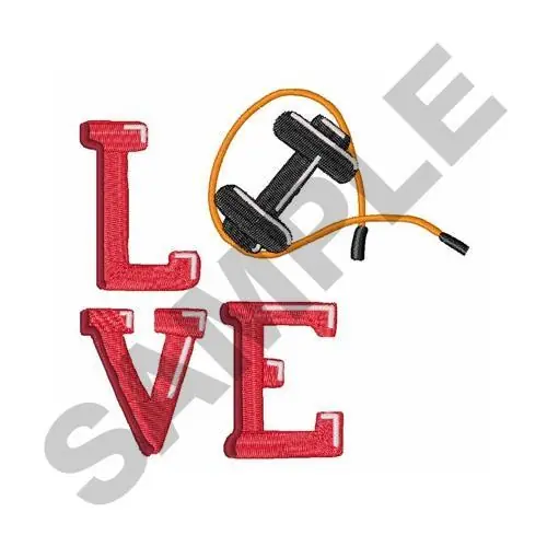 Love Workout Embroidery Design Authentic
