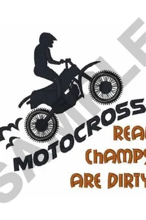 Worldwide Shipping Motocross Champs Embroidery Design
