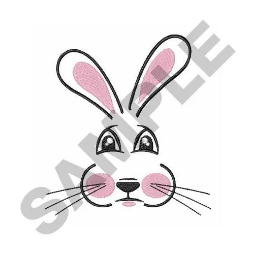 Bunny Face Embroidery Design Shop Now