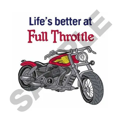 Full Throttle Embroidery Design Price Drop