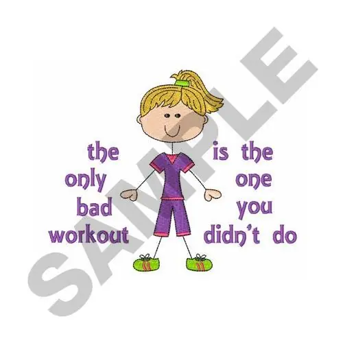 Free Delivery Bad Workout Embroidery Design