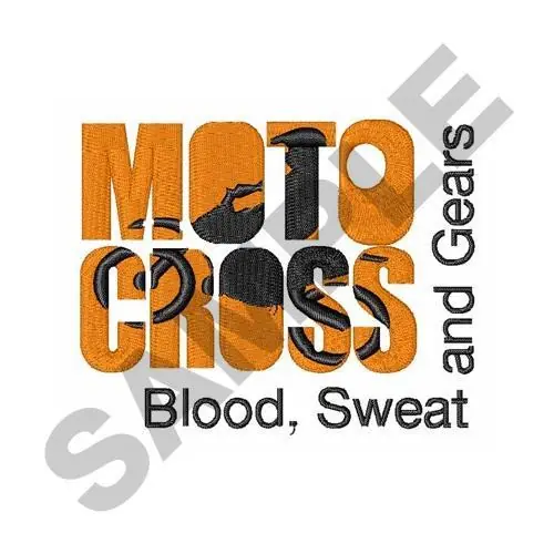 Handmade Blood Sweat Gears Embroidery Design