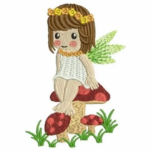 Mushroom Fairy Embroidery Design Brand New