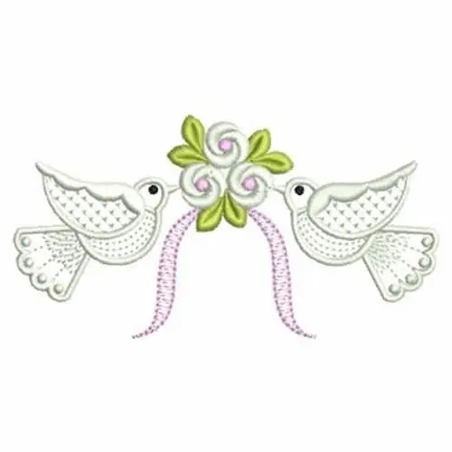 Love Doves Border Embroidery Design Bulk Order