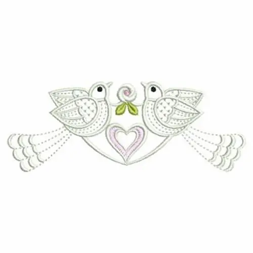 Love Doves Border Embroidery Design Limited Offer