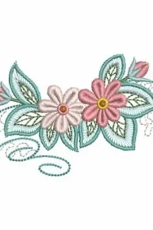 Authentic Heirloom Daisy Border Embroidery Design