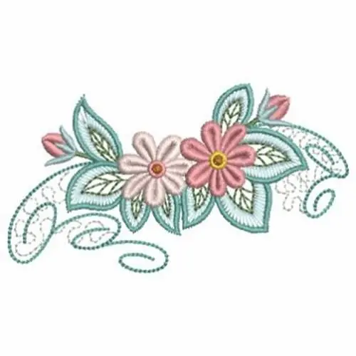 Authentic Heirloom Daisy Border Embroidery Design