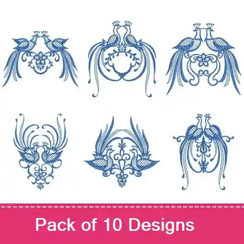 Same Day Shipping Bluework Birds Embroidery design pack by Ace Points, Embroidery Packs on EmbroideryDesigns.com