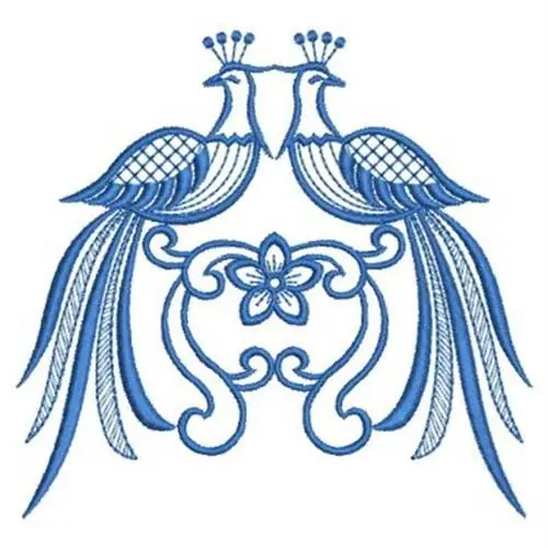 Special Offer Fancy Bluework Birds Embroidery Design
