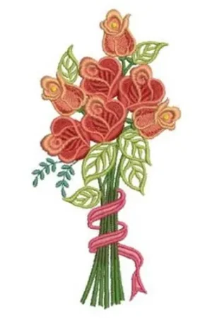 Best Choice Roses Bouquet Embroidery Design