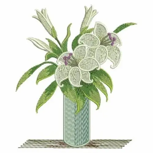 Handmade Lily Arrangement Embroidery Design