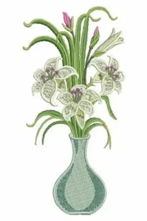 Best Price Blooming Lilies Embroidery Design