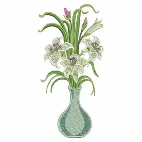 Best Price Blooming Lilies Embroidery Design