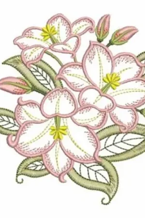 Blooming Lilies Embroidery Design Popular