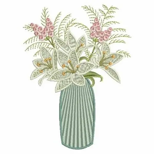 Money Back Guarantee Lily Bouquet Embroidery Design