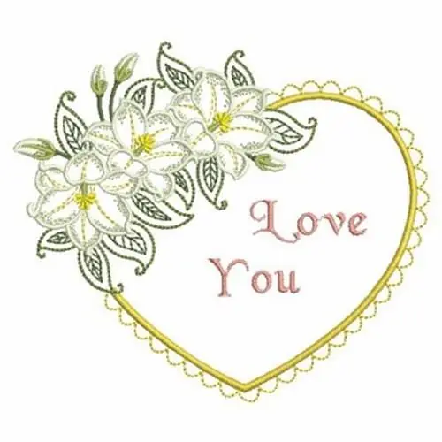 Grab Now Love You Lilies Embroidery Design