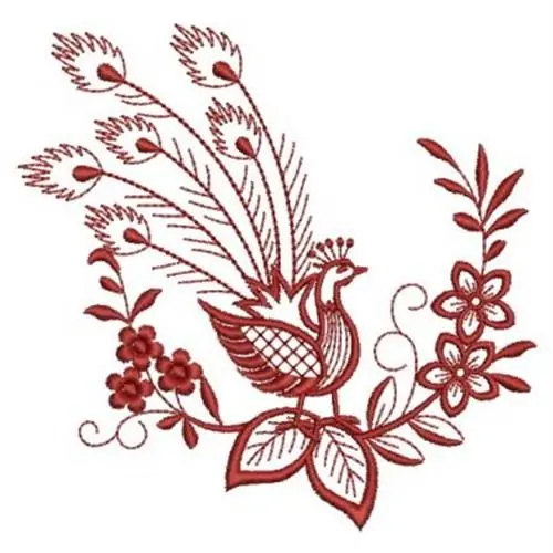 Redwork Peacock Embroidery Design Hassle-Free Returns