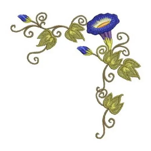 Free Returns Morning Glory Corner Embroidery Design