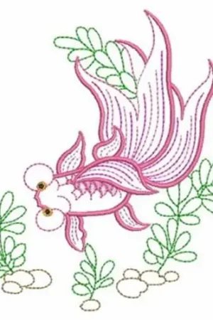 Budget Goldfish Swirl Embroidery Design