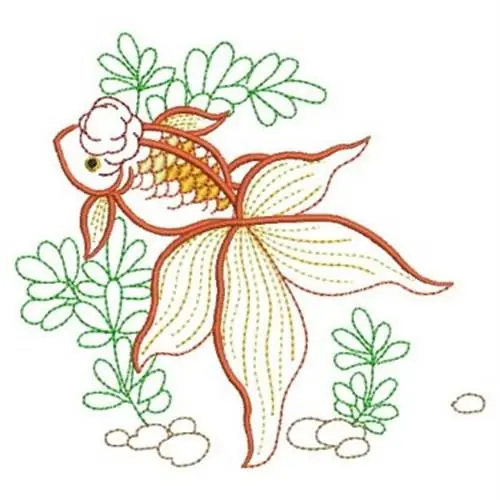 Vintage Goldfish Embroidery Design Bulk Order