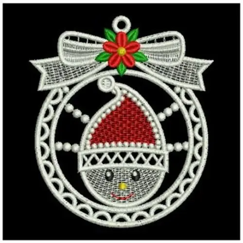 FSL Santa Ornament Embroidery Design Reduced Price