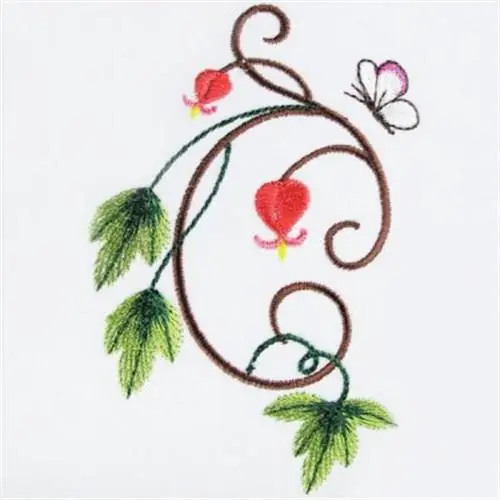 Brand New Bleeding Heart Swirls Embroidery Design