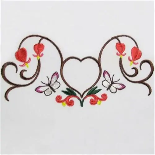 Modern Bleeding Heart Border Embroidery Design