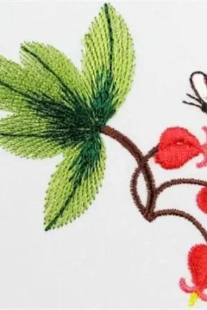 Bleeding Heart Butterfly Embroidery Design Clearance